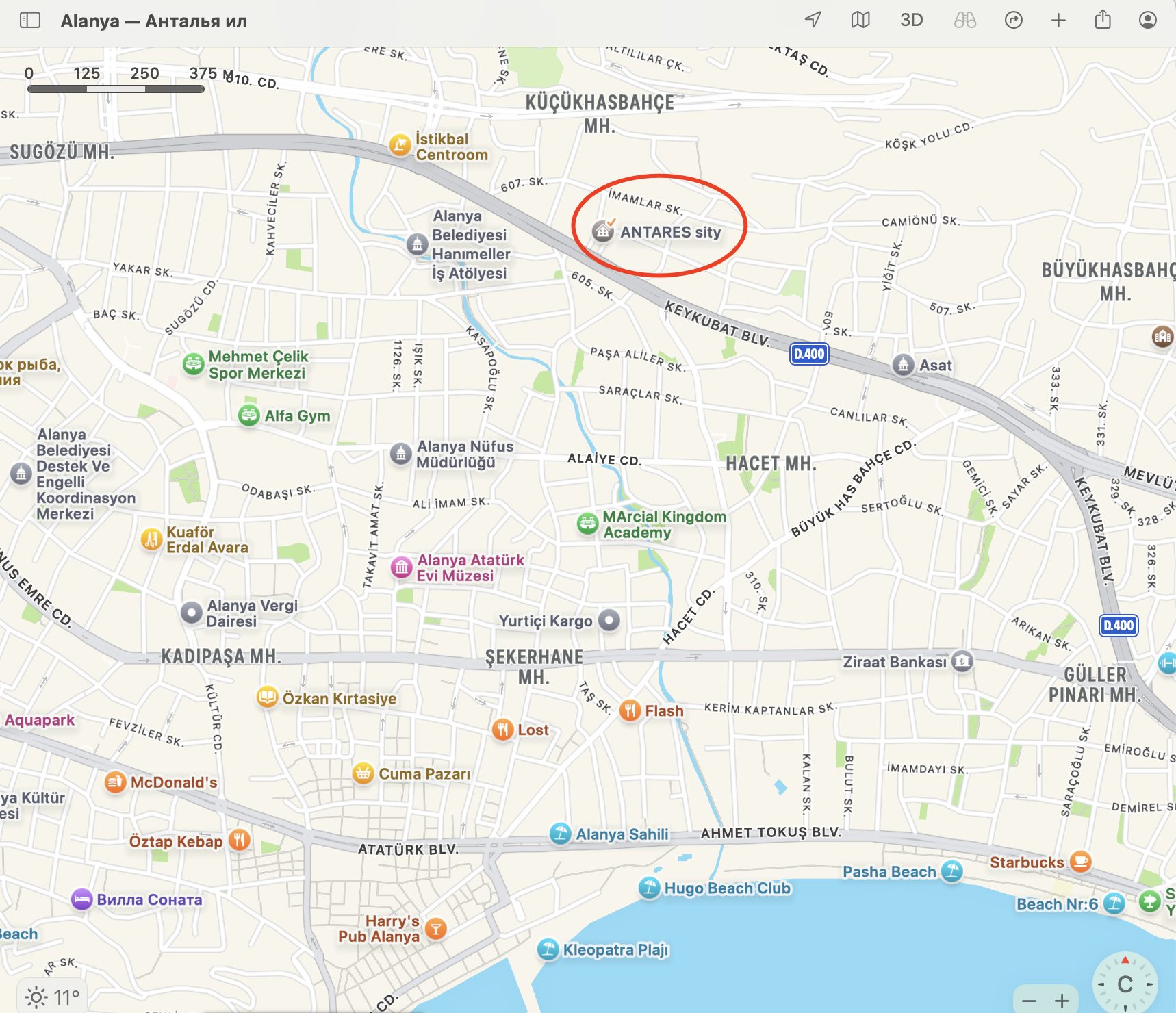 ANTARES CITY location